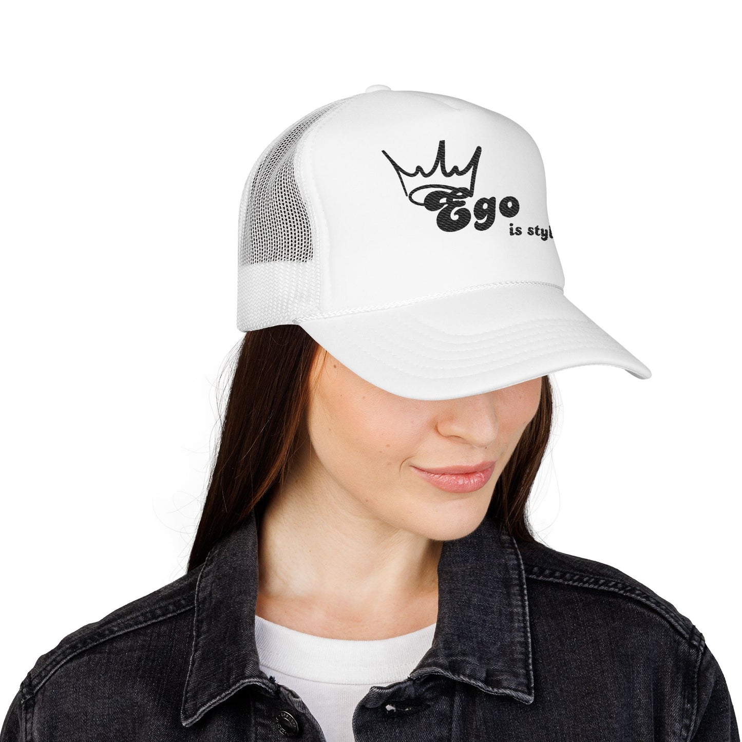 Stylish Embroidered Foam Trucker Hat, Mens Cap, Casual Fashion Accessory, Great for Gifts, Summer Wear, Ego is Style