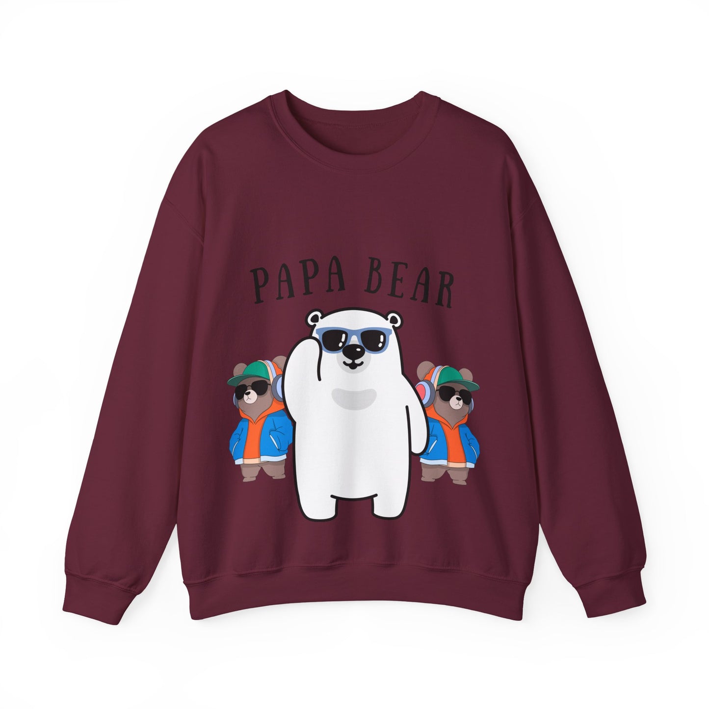 Papa Bear Unisex Heavy Blend Sweatshirt | Cozy Gift for Dads, Bears Lovers, Family Gatherings, Casual Wear, Birthdays, Holidays