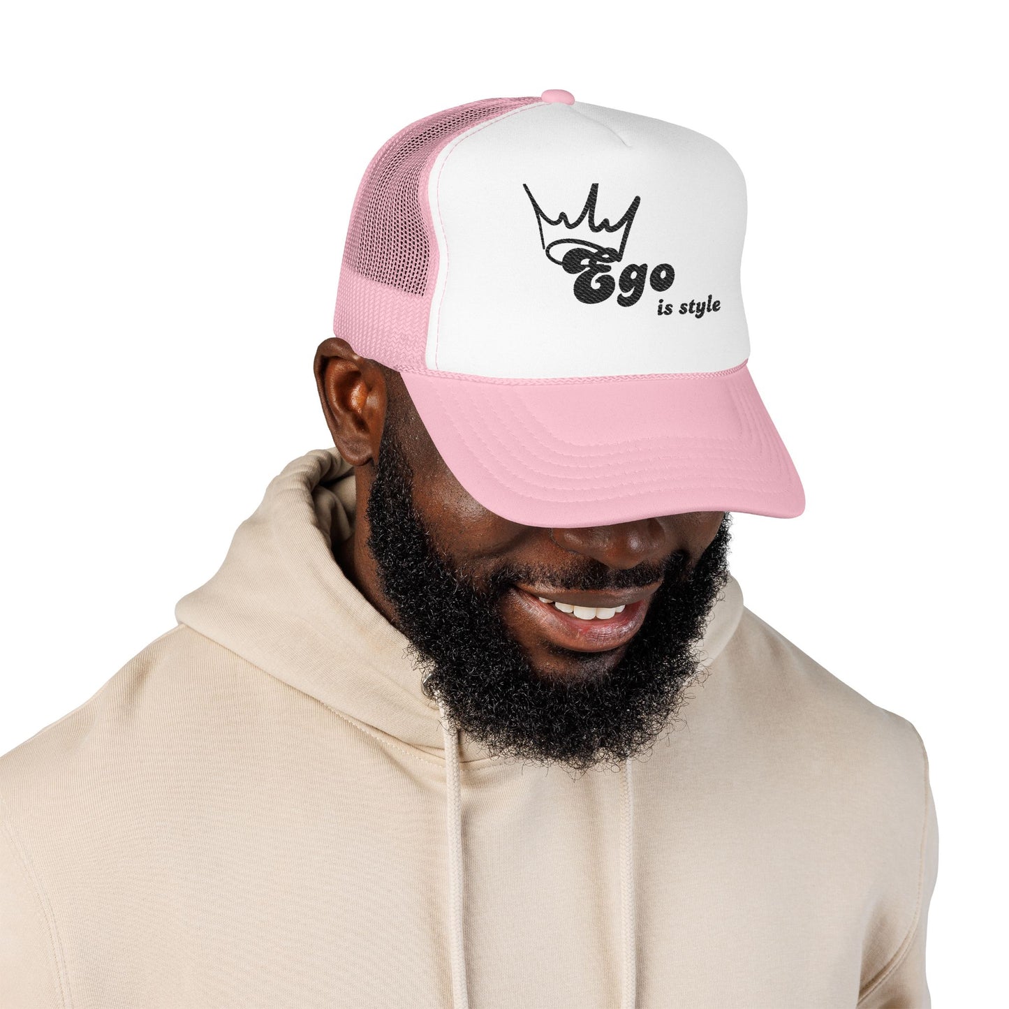 Stylish Embroidered Foam Trucker Hat, Mens Cap, Casual Fashion Accessory, Great for Gifts, Summer Wear, Ego is Style