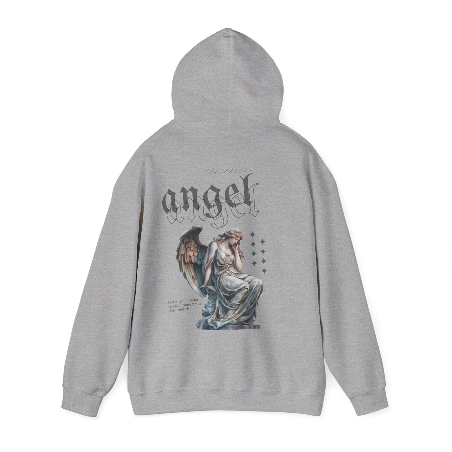 Angel Graphic Hooded Sweatshirt, Unisex Sweater, Cozy Gift, Spiritual Apparel, Fall Fashion, Chill Vibes, Everyday Wear