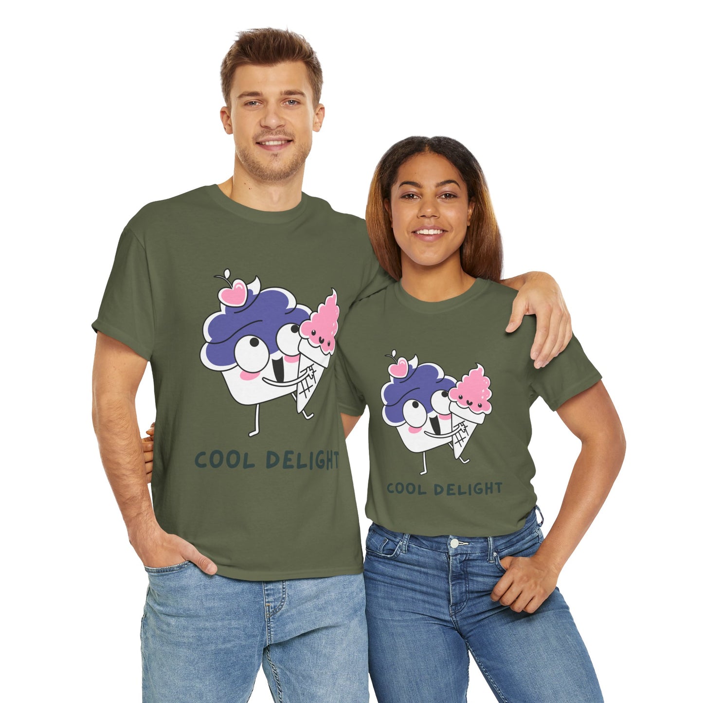 Cool Delight Unisex Cotton Tee, Fun Graphic Tee, Ice Cream Lover Shirt, Summer Vibes Apparel, Cute Gift for Kids & Adults