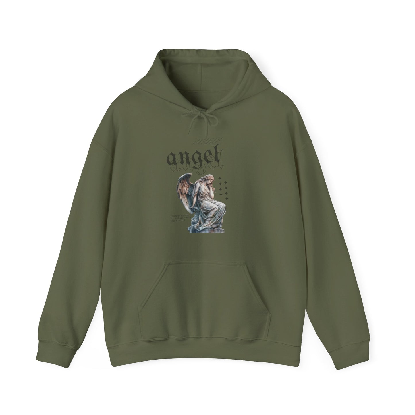 Angel Graphic Hooded Sweatshirt, Unisex Sweater, Cozy Gift, Spiritual Apparel, Fall Fashion, Chill Vibes, Everyday Wear