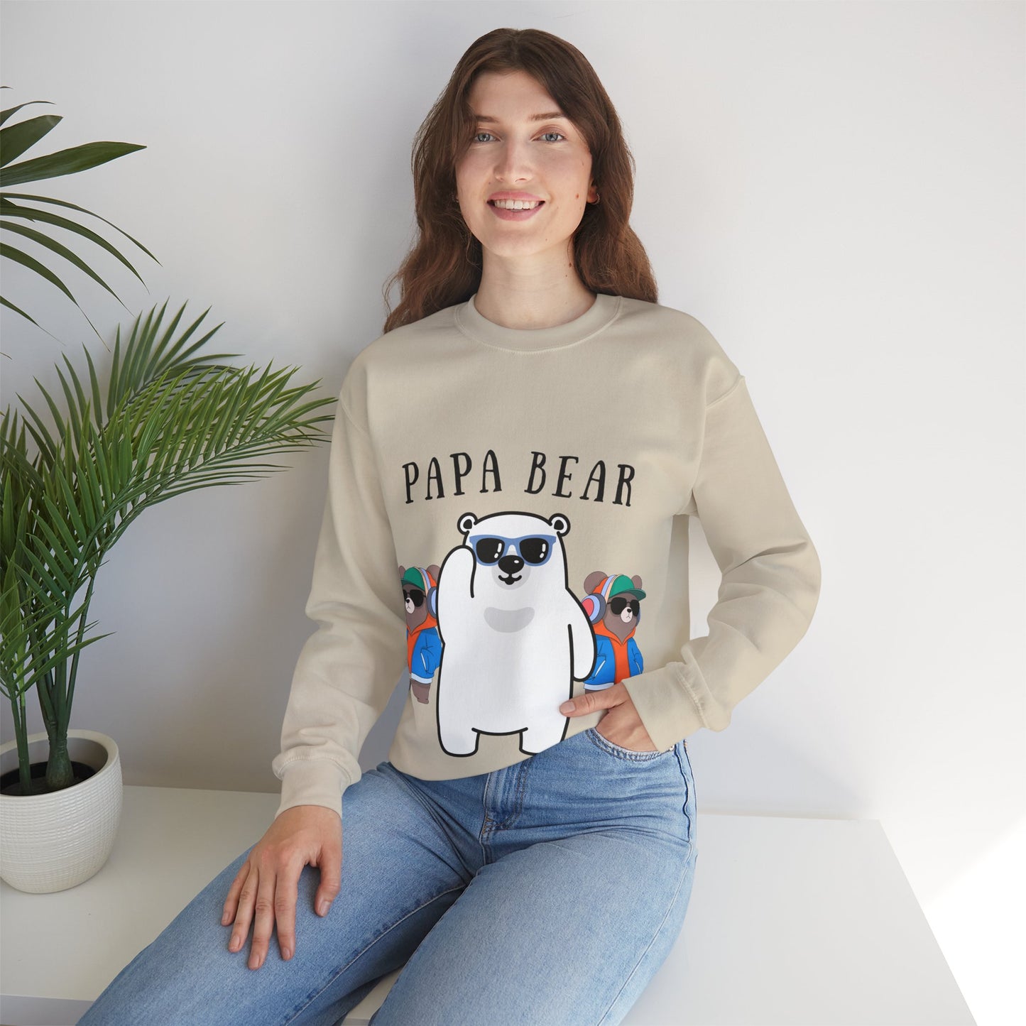 Papa Bear Unisex Heavy Blend Sweatshirt | Cozy Gift for Dads, Bears Lovers, Family Gatherings, Casual Wear, Birthdays, Holidays