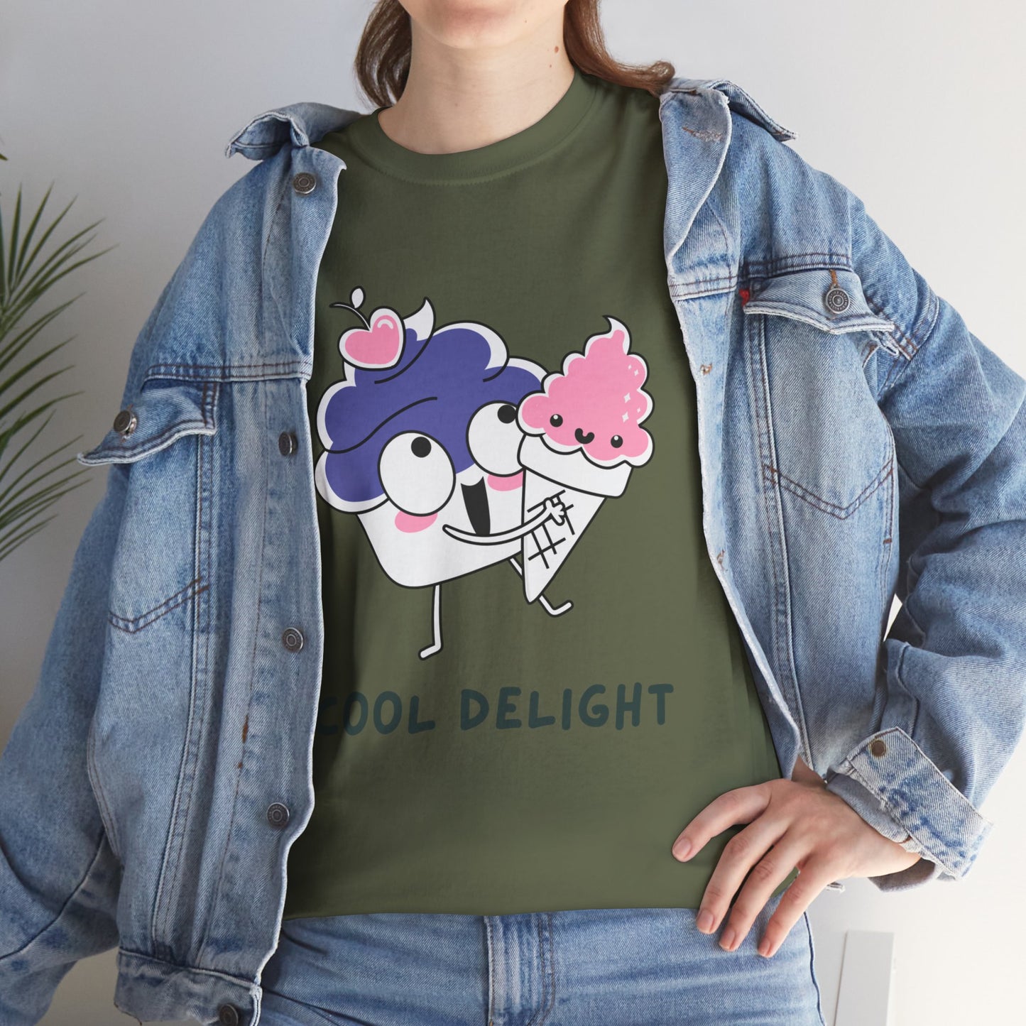 Cool Delight Unisex Cotton Tee, Fun Graphic Tee, Ice Cream Lover Shirt, Summer Vibes Apparel, Cute Gift for Kids & Adults