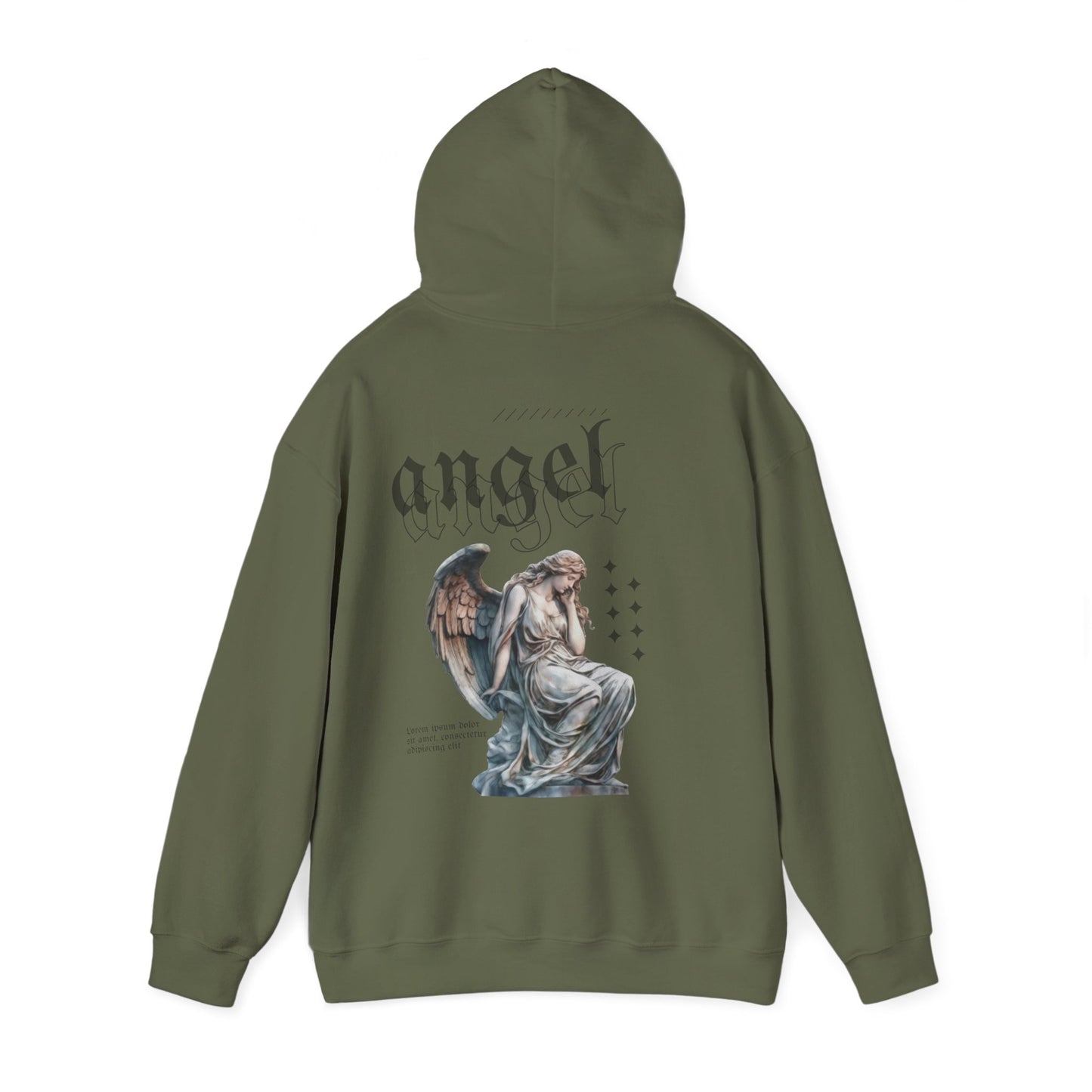 Angel Graphic Hooded Sweatshirt, Unisex Sweater, Cozy Gift, Spiritual Apparel, Fall Fashion, Chill Vibes, Everyday Wear