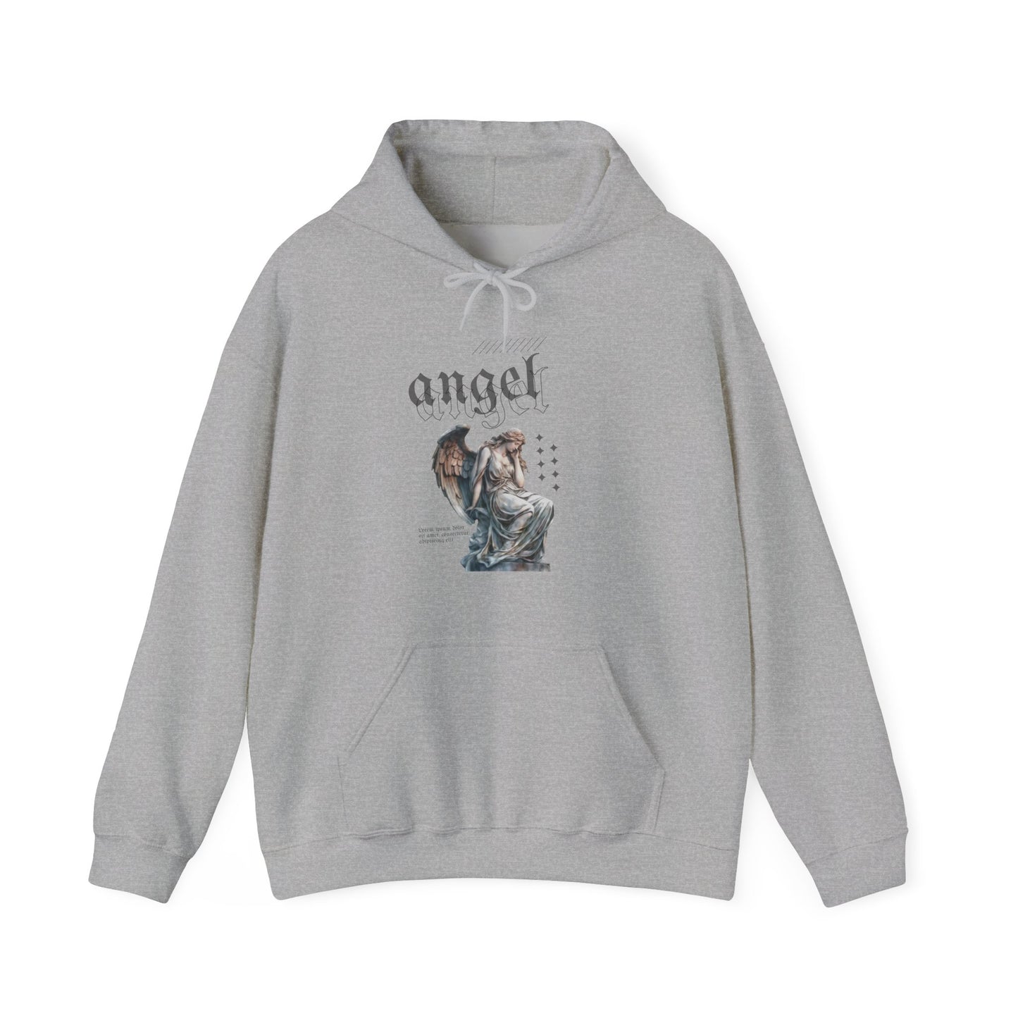 Angel Graphic Hooded Sweatshirt, Unisex Sweater, Cozy Gift, Spiritual Apparel, Fall Fashion, Chill Vibes, Everyday Wear