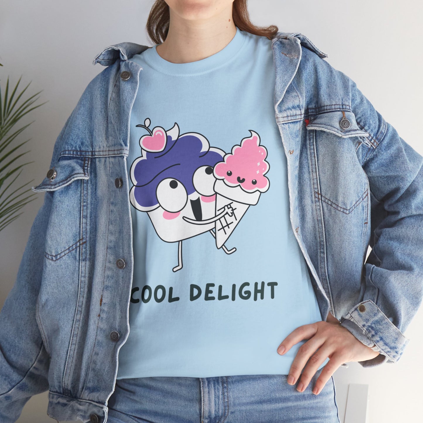 Cool Delight Unisex Cotton Tee, Fun Graphic Tee, Ice Cream Lover Shirt, Summer Vibes Apparel, Cute Gift for Kids & Adults