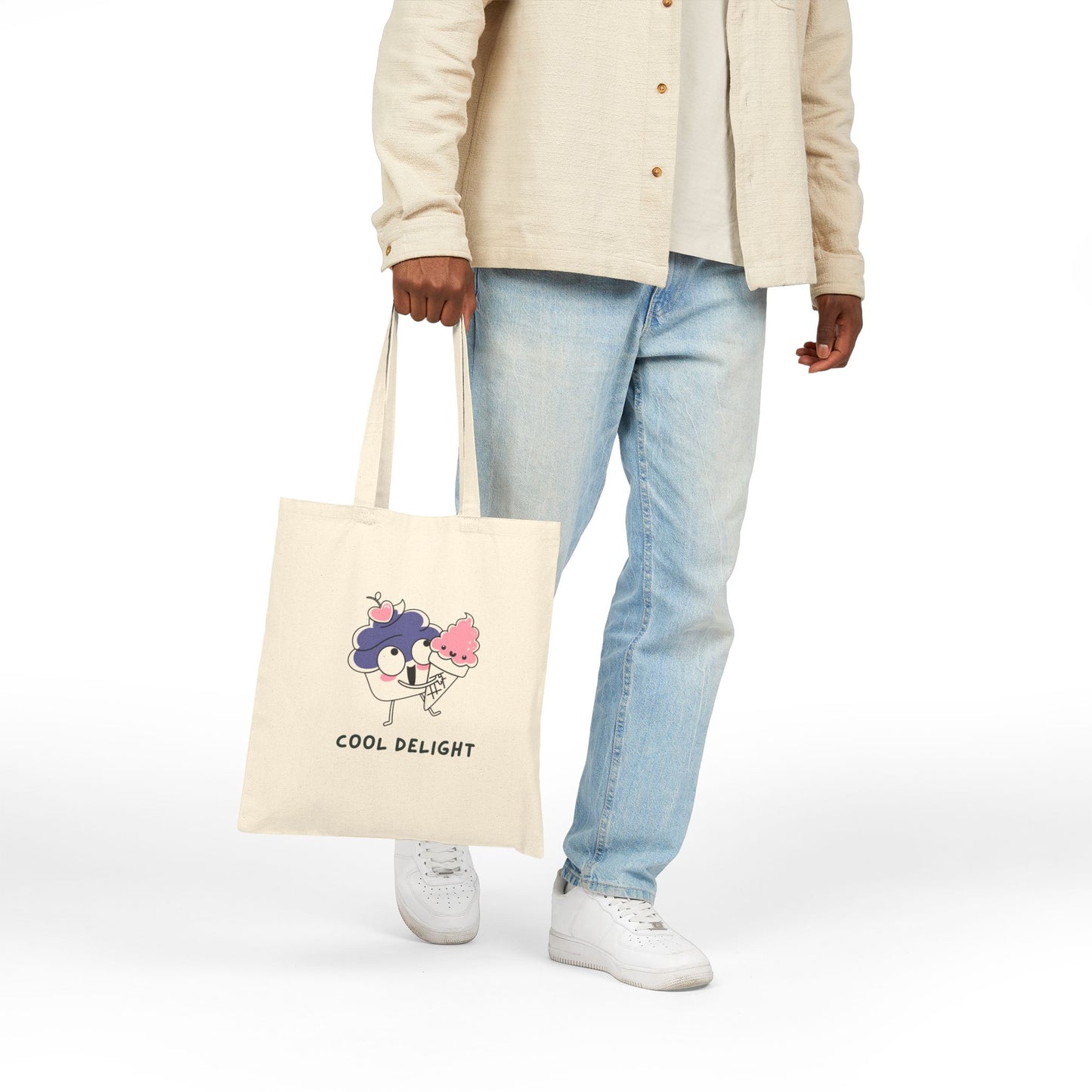 Cute Ice Cream Tote Bag, Eco-Friendly Shopping Bag, Gift for Ice Cream Lovers, Beach Bag, Funny Tote, Cool Delight Bag