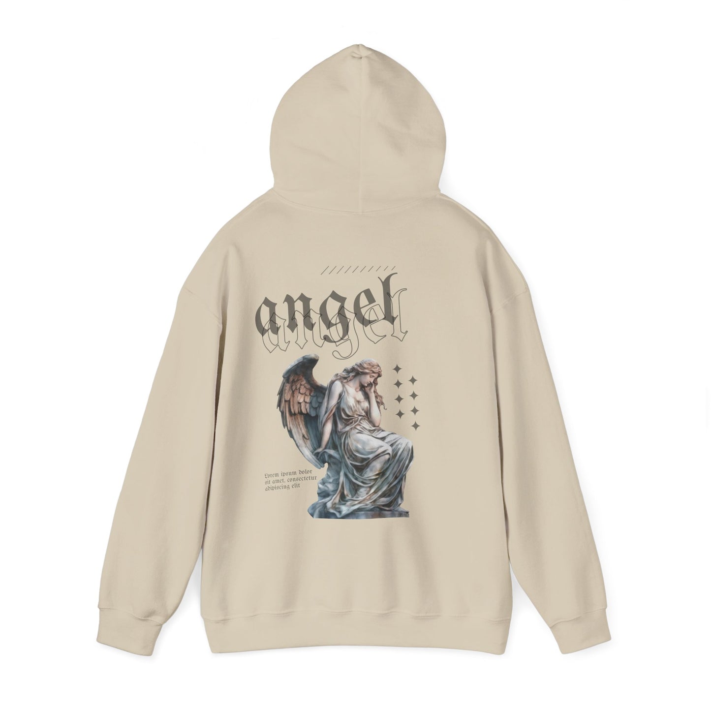 Angel Graphic Hooded Sweatshirt, Unisex Sweater, Cozy Gift, Spiritual Apparel, Fall Fashion, Chill Vibes, Everyday Wear