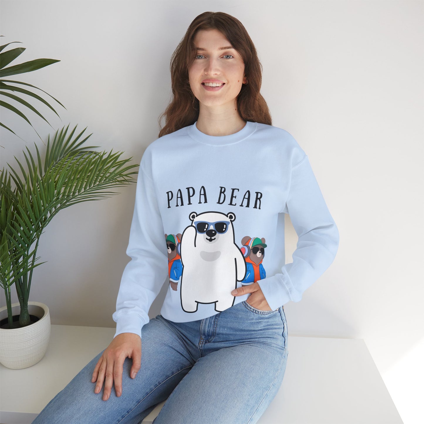 Papa Bear Unisex Heavy Blend Sweatshirt | Cozy Gift for Dads, Bears Lovers, Family Gatherings, Casual Wear, Birthdays, Holidays
