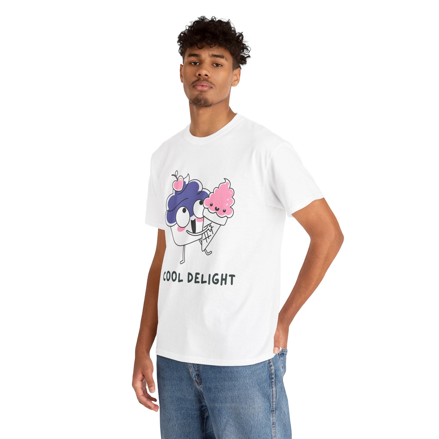 Cool Delight Unisex Cotton Tee, Fun Graphic Tee, Ice Cream Lover Shirt, Summer Vibes Apparel, Cute Gift for Kids & Adults