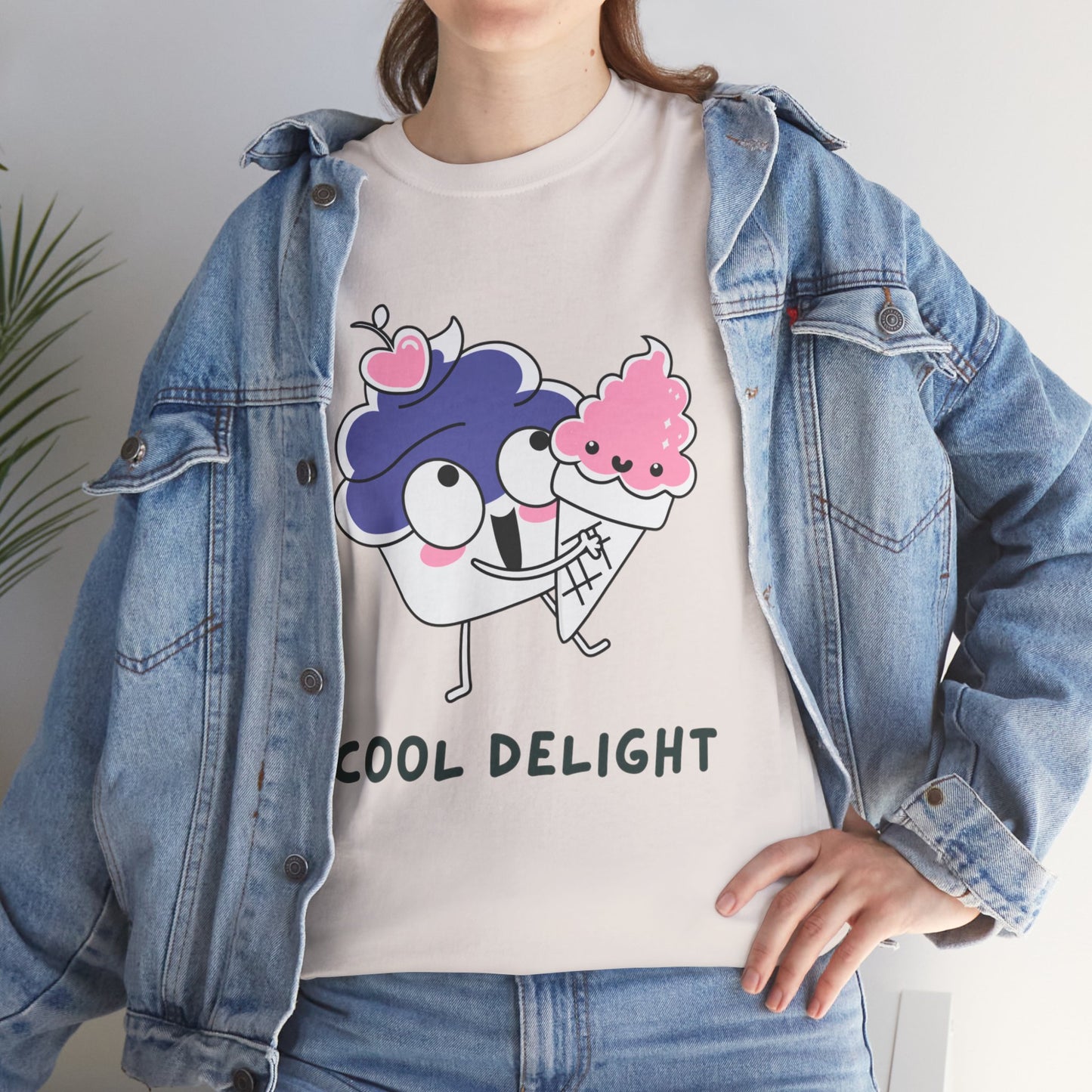 Cool Delight Unisex Cotton Tee, Fun Graphic Tee, Ice Cream Lover Shirt, Summer Vibes Apparel, Cute Gift for Kids & Adults