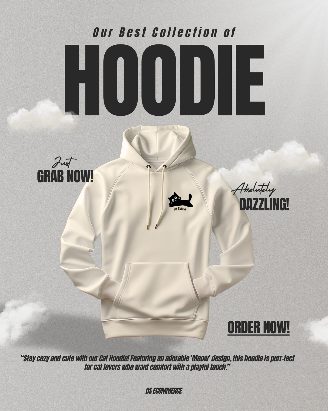 Cat Design Cozy Hoodie