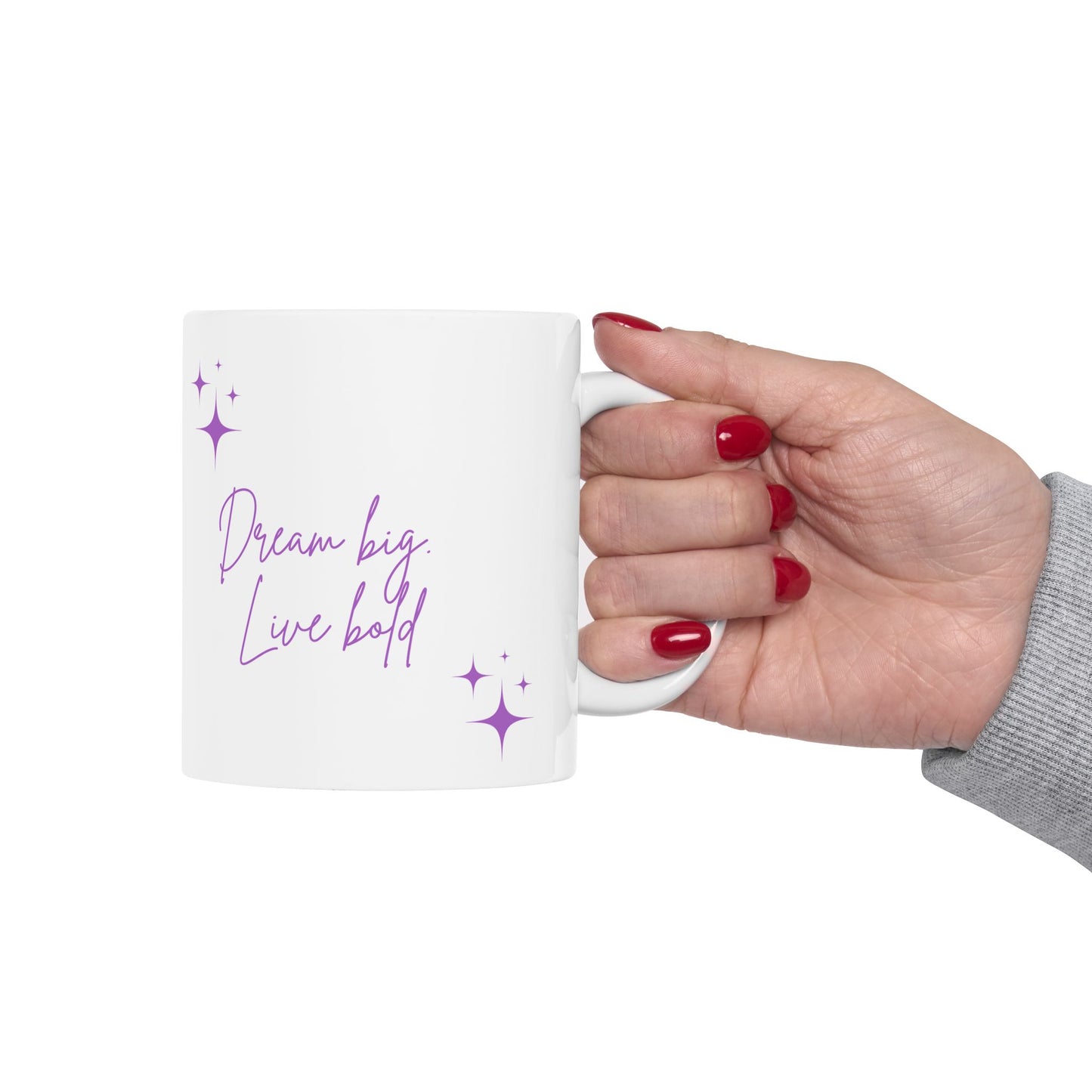 Sparkle Dreams Ceramic Mug - Cute Coffee Cup, Inspirational Gift, Starry Night Tea Mug, Perfect for Birthdays, Self-Care