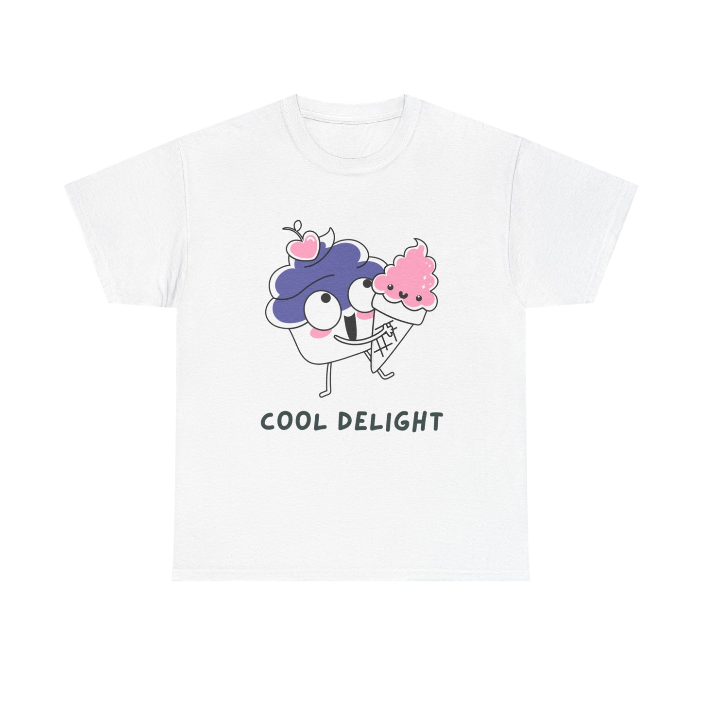 Cool Delight Unisex Cotton Tee, Fun Graphic Tee, Ice Cream Lover Shirt, Summer Vibes Apparel, Cute Gift for Kids & Adults