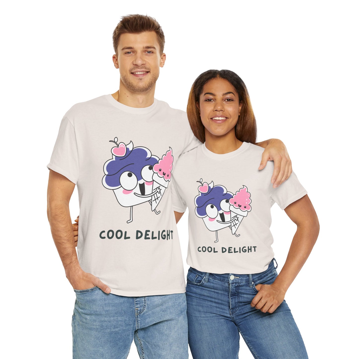 Cool Delight Unisex Cotton Tee, Fun Graphic Tee, Ice Cream Lover Shirt, Summer Vibes Apparel, Cute Gift for Kids & Adults