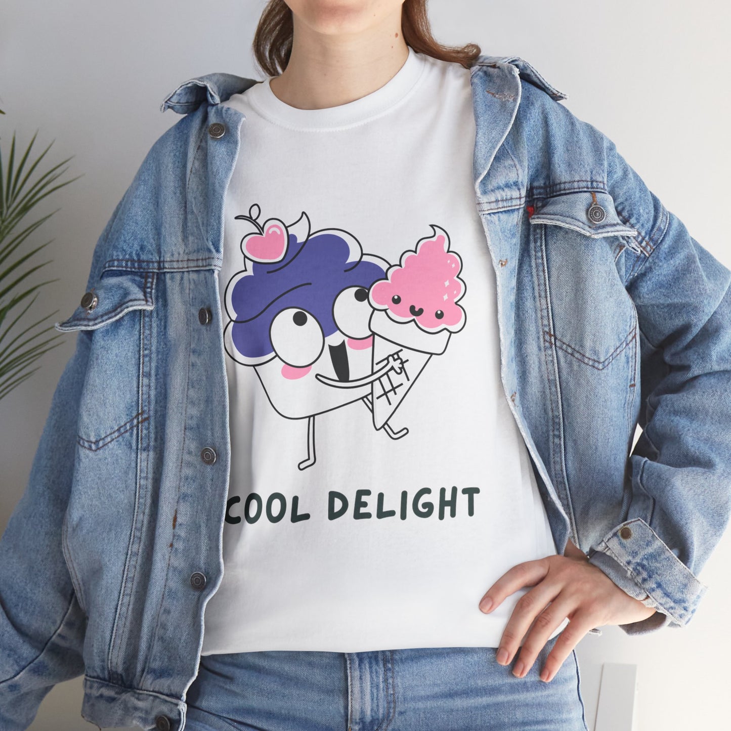 Cool Delight Unisex Cotton Tee, Fun Graphic Tee, Ice Cream Lover Shirt, Summer Vibes Apparel, Cute Gift for Kids & Adults