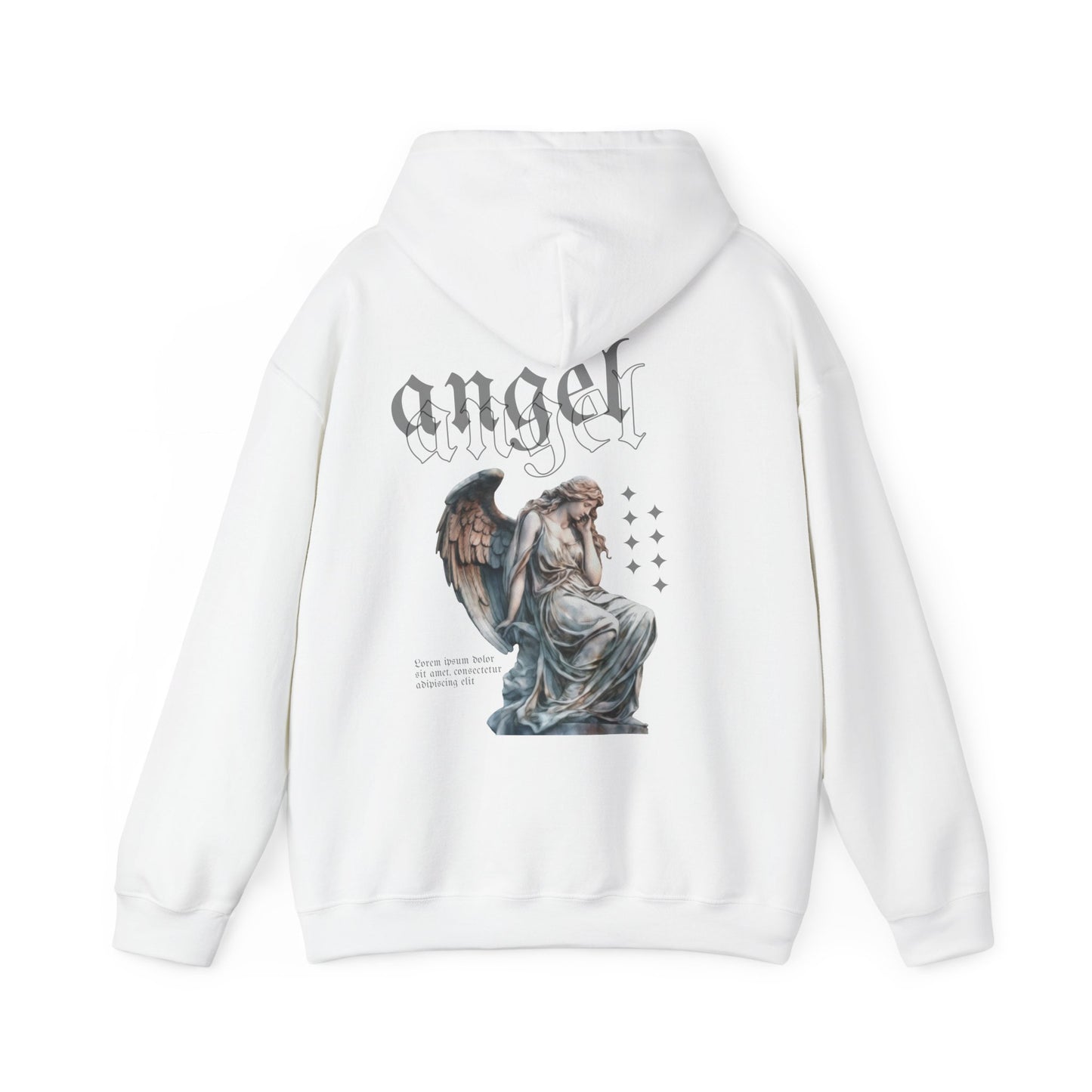 Angel Graphic Hooded Sweatshirt, Unisex Sweater, Cozy Gift, Spiritual Apparel, Fall Fashion, Chill Vibes, Everyday Wear