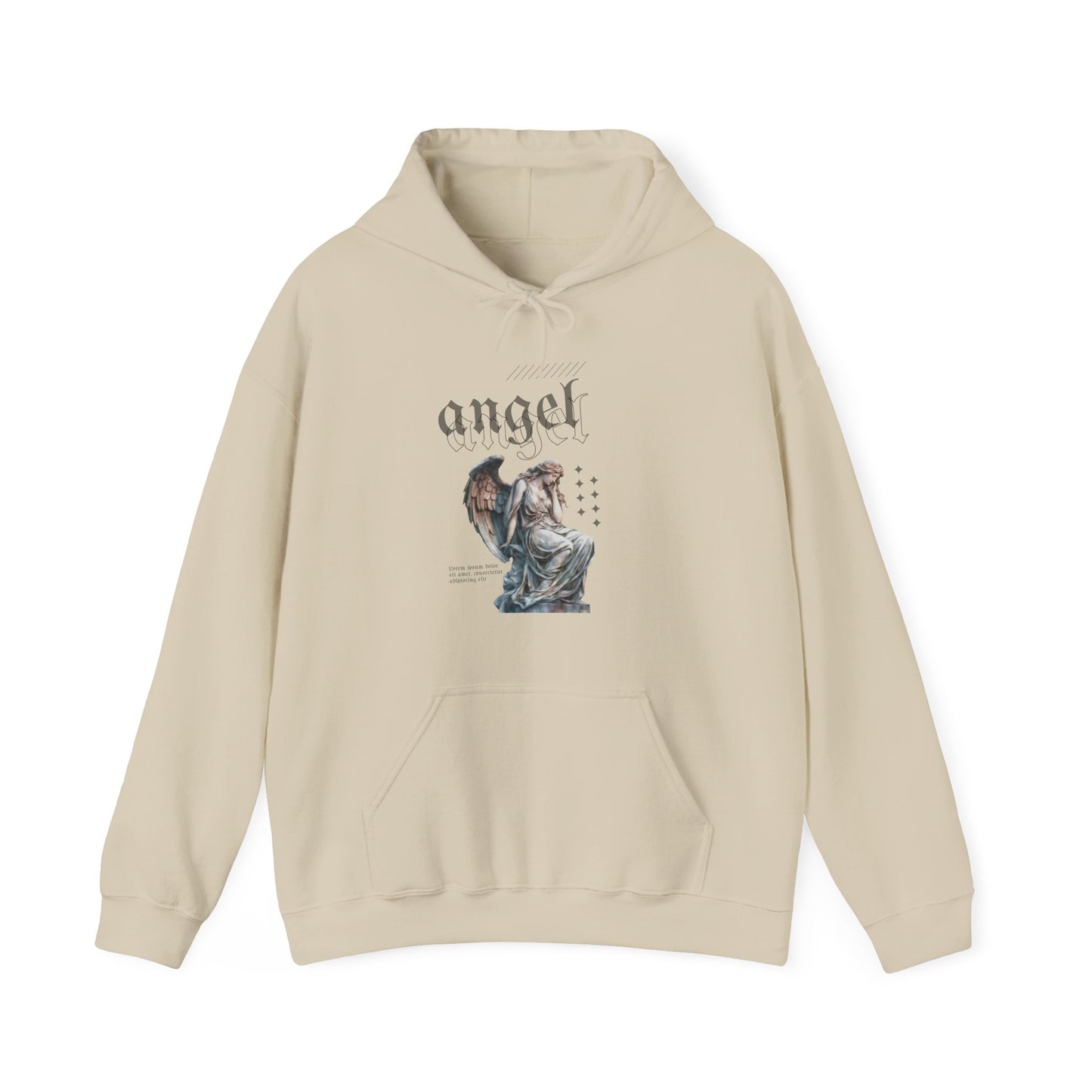 Angel Graphic Hooded Sweatshirt, Unisex Sweater, Cozy Gift, Spiritual Apparel, Fall Fashion, Chill Vibes, Everyday Wear