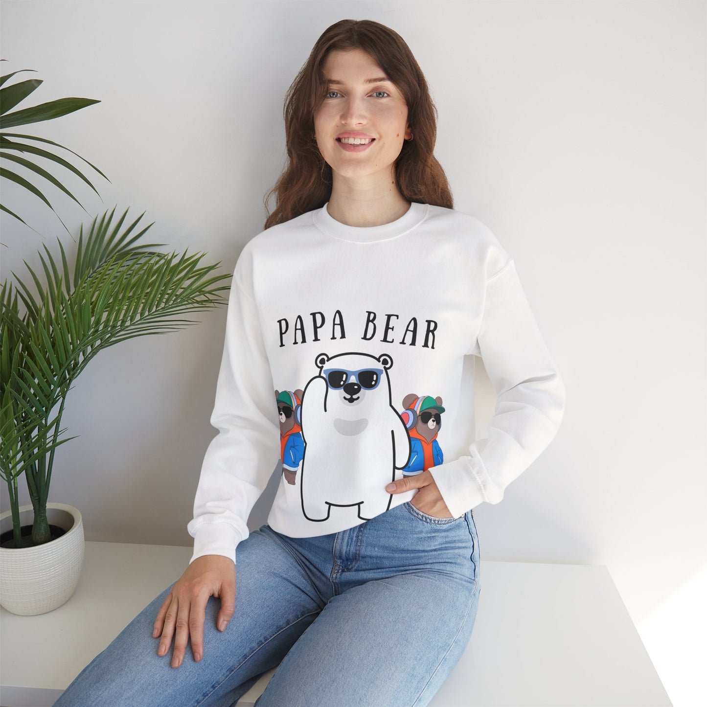 Papa Bear Unisex Heavy Blend Sweatshirt | Cozy Gift for Dads, Bears Lovers, Family Gatherings, Casual Wear, Birthdays, Holidays