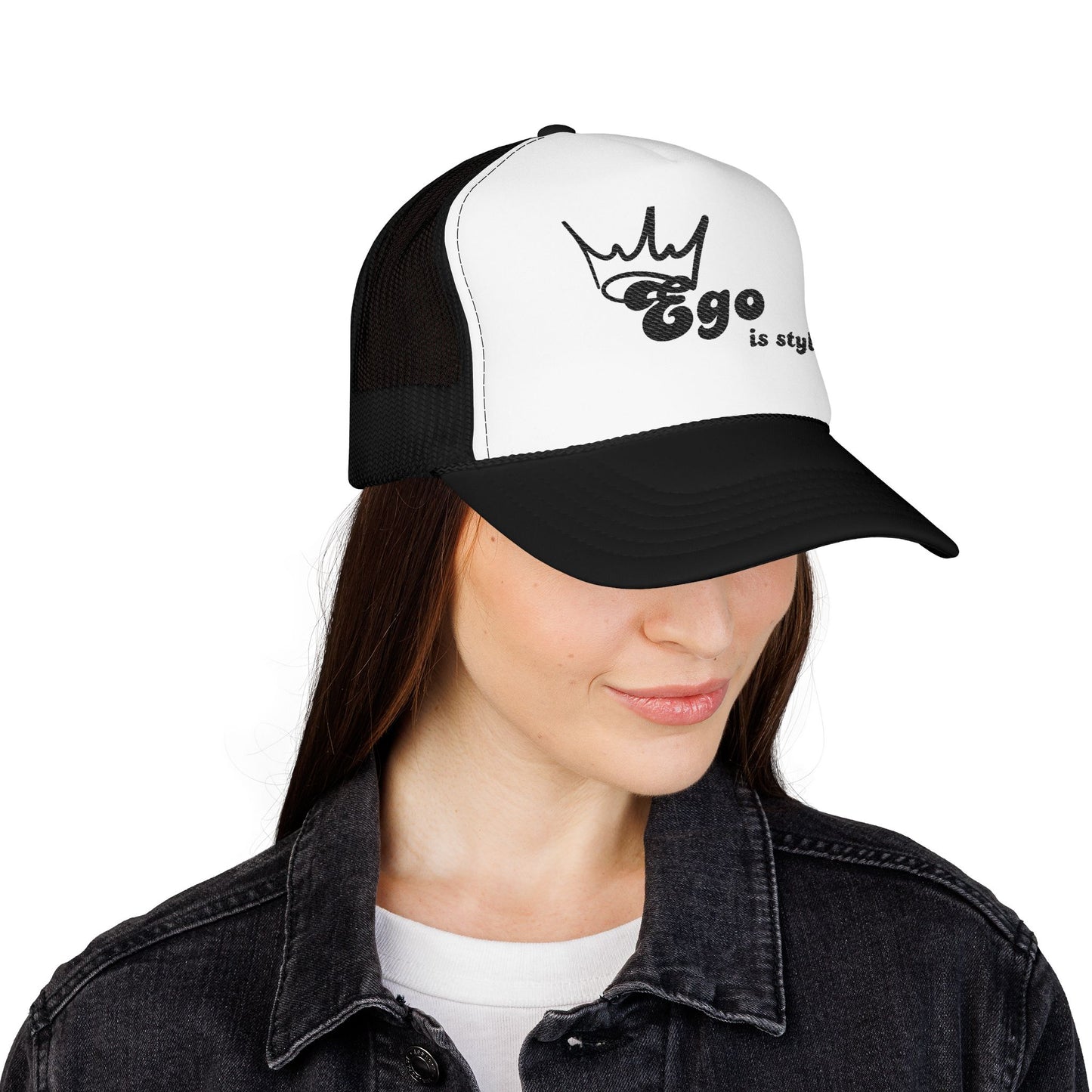 Stylish Embroidered Foam Trucker Hat, Mens Cap, Casual Fashion Accessory, Great for Gifts, Summer Wear, Ego is Style