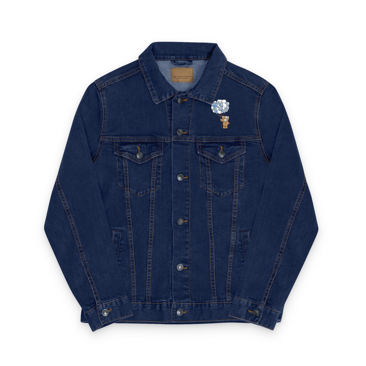 Embroidered Unisex Denim Jacket, Casual Outerwear, Stylish Layering Piece, Perfect Gift for Her, Streetwear Fashion