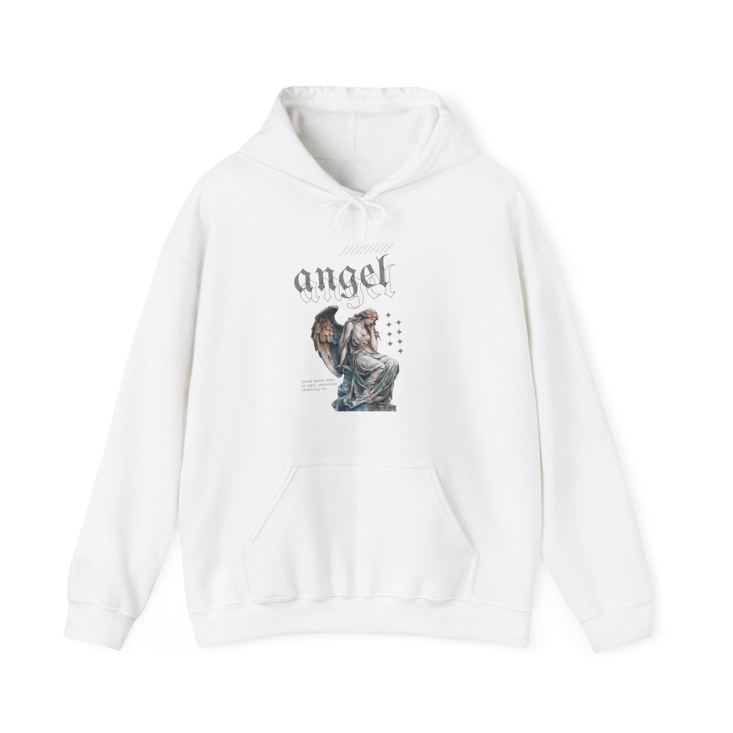 Angel Graphic Hooded Sweatshirt, Unisex Sweater, Cozy Gift, Spiritual Apparel, Fall Fashion, Chill Vibes, Everyday Wear