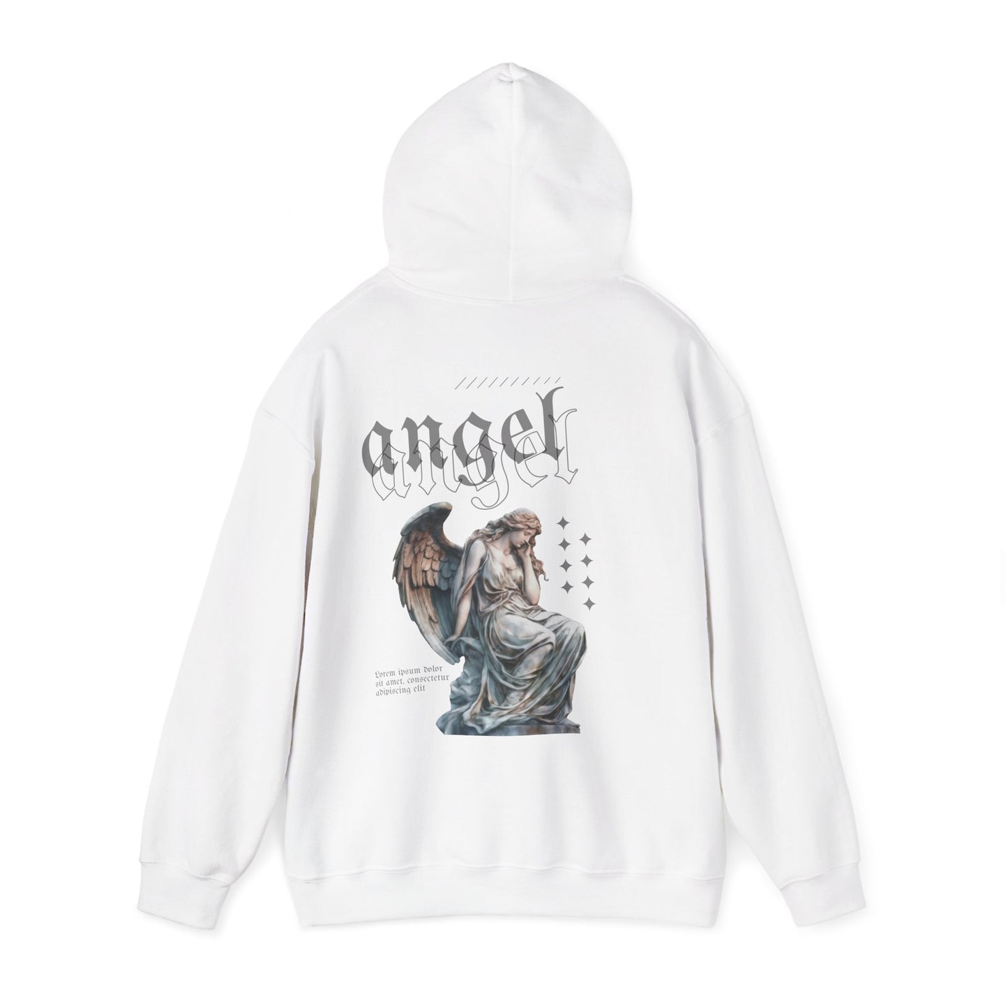 Angel Graphic Hooded Sweatshirt, Unisex Sweater, Cozy Gift, Spiritual Apparel, Fall Fashion, Chill Vibes, Everyday Wear