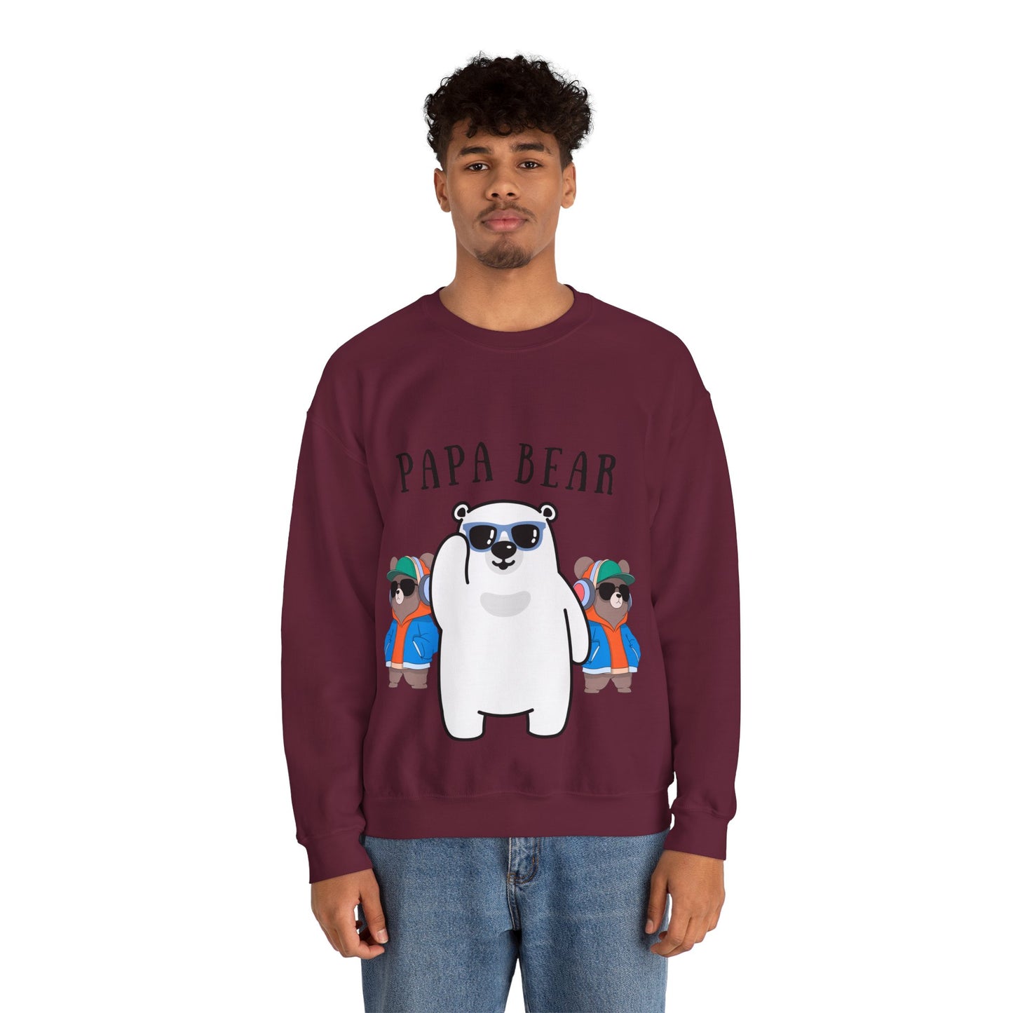Papa Bear Unisex Heavy Blend Sweatshirt | Cozy Gift for Dads, Bears Lovers, Family Gatherings, Casual Wear, Birthdays, Holidays