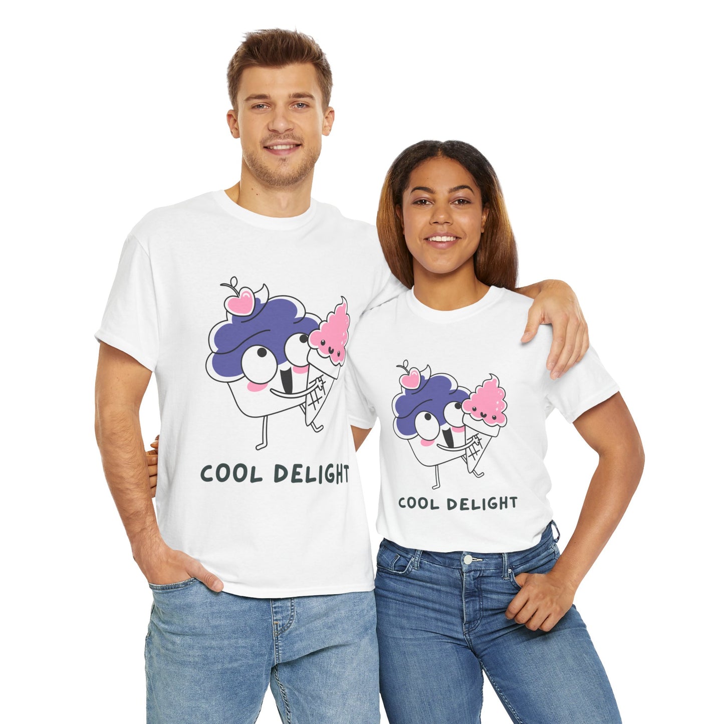Cool Delight Unisex Cotton Tee, Fun Graphic Tee, Ice Cream Lover Shirt, Summer Vibes Apparel, Cute Gift for Kids & Adults