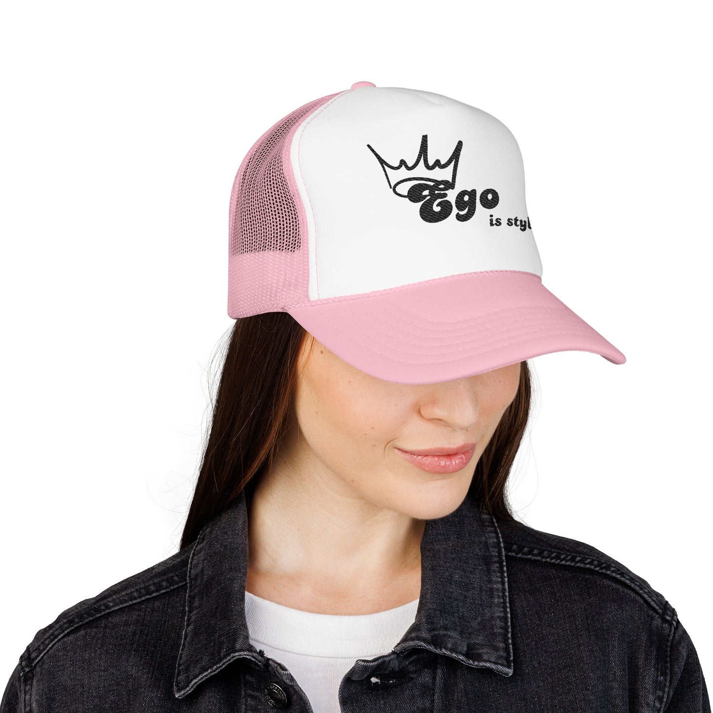 Stylish Embroidered Foam Trucker Hat, Mens Cap, Casual Fashion Accessory, Great for Gifts, Summer Wear, Ego is Style