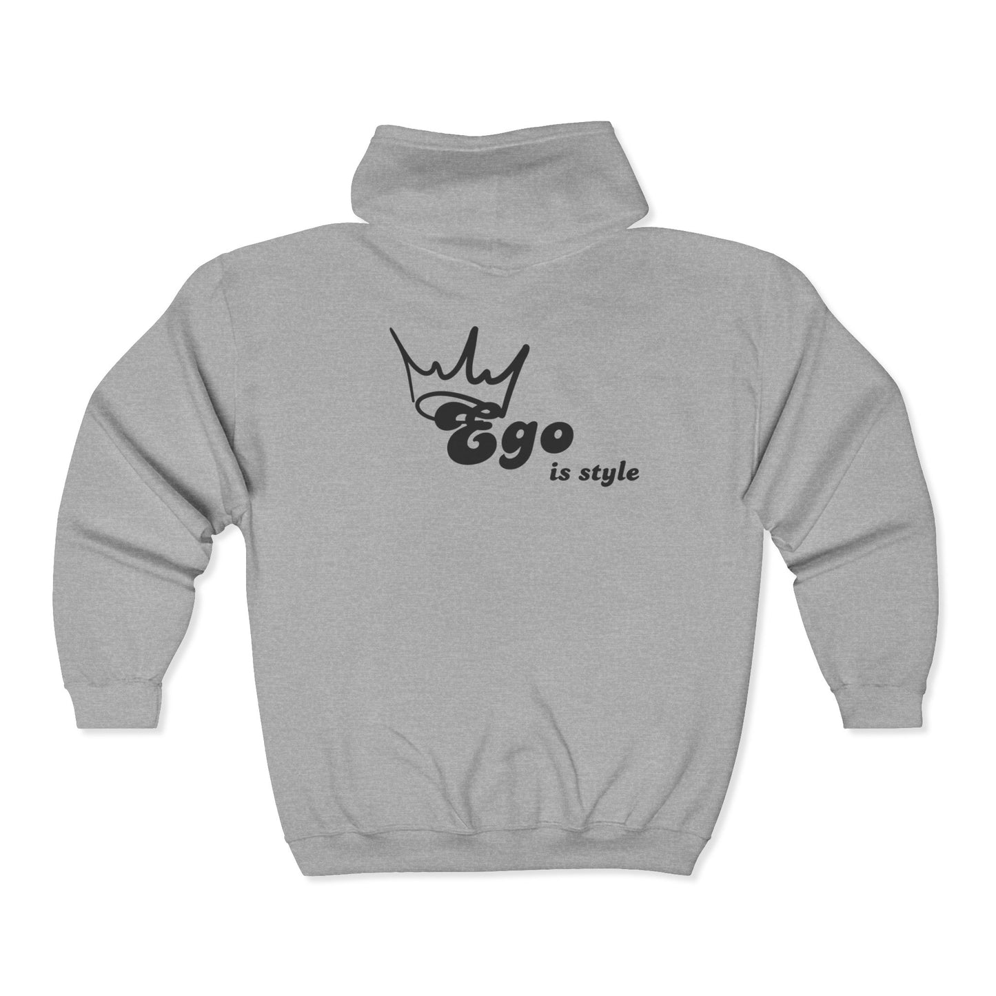 Chic Crown Logo Zip Hoodie, Casual Sweatshirt, Birthday Gift, Unisex Zip-Up, Streetwear Style, Cozy Layering Piece