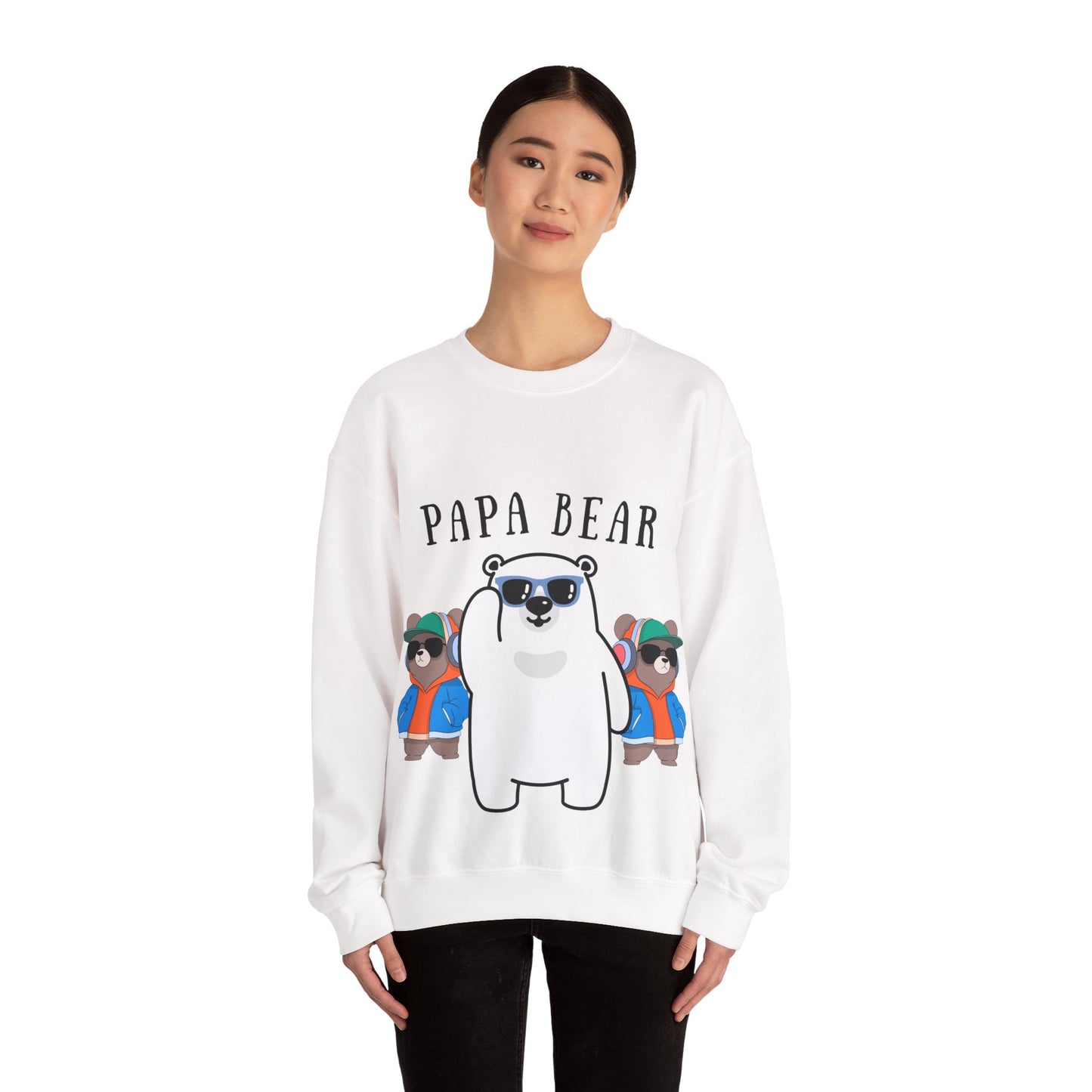 Papa Bear Unisex Heavy Blend Sweatshirt | Cozy Gift for Dads, Bears Lovers, Family Gatherings, Casual Wear, Birthdays, Holidays