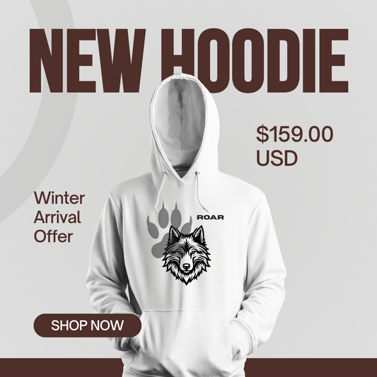 Fierce Wolf Champion Hoodie - Roar Graphic Sweatshirt | Animal Lover Gift, Cozy Streetwear, Unisex Apparel, Winter Fashion