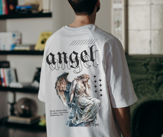 Angel Graphic T-Shirt, Vintage Angel Tee, Unisex Softstyle Shirt, Casual Wear, Spiritual Gift, Thoughtful Apparel