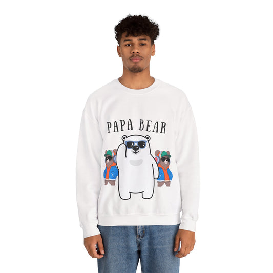 Papa Bear Unisex Heavy Blend Sweatshirt | Cozy Gift for Dads, Bears Lovers, Family Gatherings, Casual Wear, Birthdays, Holidays