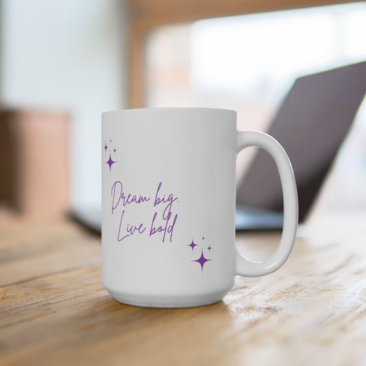 Sparkle Dreams Ceramic Mug - Cute Coffee Cup, Inspirational Gift, Starry Night Tea Mug, Perfect for Birthdays, Self-Care