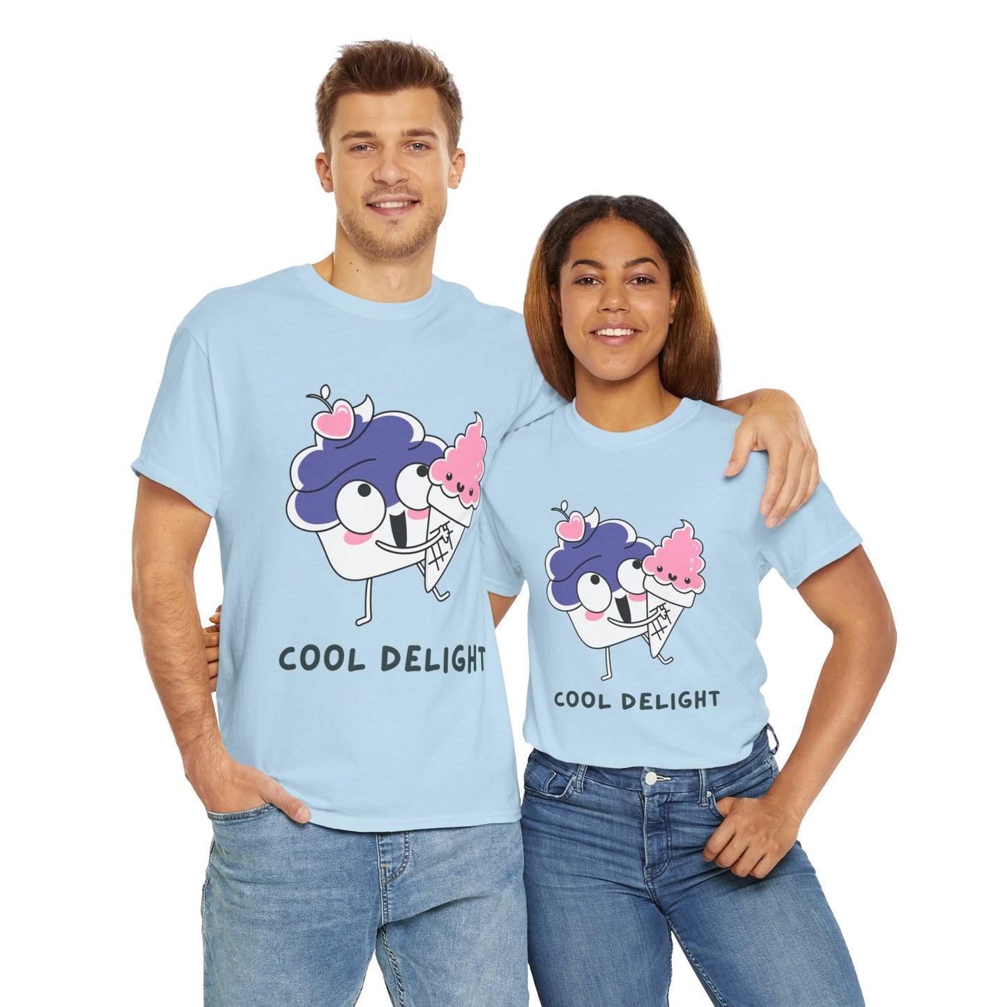 Cool Delight Unisex Cotton Tee, Fun Graphic Tee, Ice Cream Lover Shirt, Summer Vibes Apparel, Cute Gift for Kids & Adults