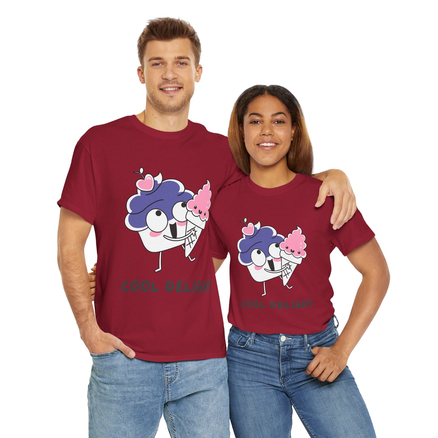 Cool Delight Unisex Cotton Tee, Fun Graphic Tee, Ice Cream Lover Shirt, Summer Vibes Apparel, Cute Gift for Kids & Adults